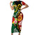 Melanesian Vanuatu Tribal Boar Tusk Short Sleeve Bodycon Dress Tropical Plants and Namele Motifs - Polynesian Pride
