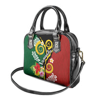 Melanesian Vanuatu Tribal Boar Tusk Shoulder Handbag Tropical Plants and Namele Motifs - Polynesian Pride