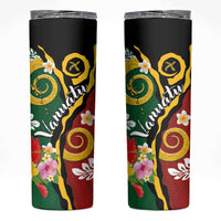 Melanesian Vanuatu Tribal Boar Tusk Skinny Tumbler Tropical Plants and Namele Motifs LT03 Green - Polynesian Pride