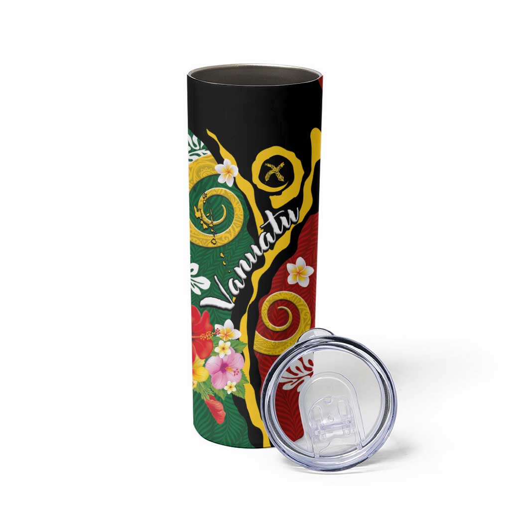Melanesian Vanuatu Tribal Boar Tusk Skinny Tumbler Tropical Plants and Namele Motifs LT03 - Polynesian Pride