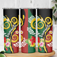 Melanesian Vanuatu Tribal Boar Tusk Skinny Tumbler Tropical Plants and Namele Motifs LT03 - Polynesian Pride