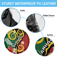 Melanesian Vanuatu Tribal Boar Tusk Spare Tire Cover Tropical Plants and Namele Motifs - Polynesian Pride