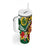 Melanesian Vanuatu Tribal Boar Tusk Tumbler With Handle Tropical Plants and Namele Motifs - Polynesian Pride
