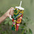 Melanesian Vanuatu Tribal Boar Tusk Tumbler With Handle Tropical Plants and Namele Motifs - Polynesian Pride