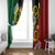 Melanesian Vanuatu Tribal Boar Tusk Window Curtain Tropical Plants and Namele Motifs - Polynesian Pride