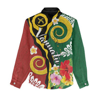 Melanesian Vanuatu Tribal Boar Tusk Women Casual Shirt Tropical Plants and Namele Motifs LT03 - Polynesian Pride