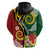 Melanesian Vanuatu Tribal Boar Tusk Zip Hoodie Tropical Plants and Namele Motifs - Polynesian Pride