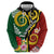 Melanesian Vanuatu Tribal Boar Tusk Zip Hoodie Tropical Plants and Namele Motifs - Polynesian Pride