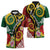 Melanesian Vanuatu Tribal Boar Tusk Zipper Polo Shirt Tropical Plants and Namele Motifs - Polynesian Pride