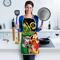 Vanuatu Christmas Apron Funny Santa with Namele and Boar Tusk Tribal - Polynesian Pride