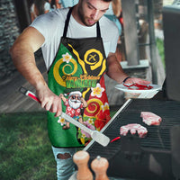 Vanuatu Christmas Apron Funny Santa with Namele and Boar Tusk Tribal - Polynesian Pride