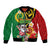 Vanuatu Christmas Bomber Jacket Funny Santa with Namele and Boar Tusk Tribal - Polynesian Pride