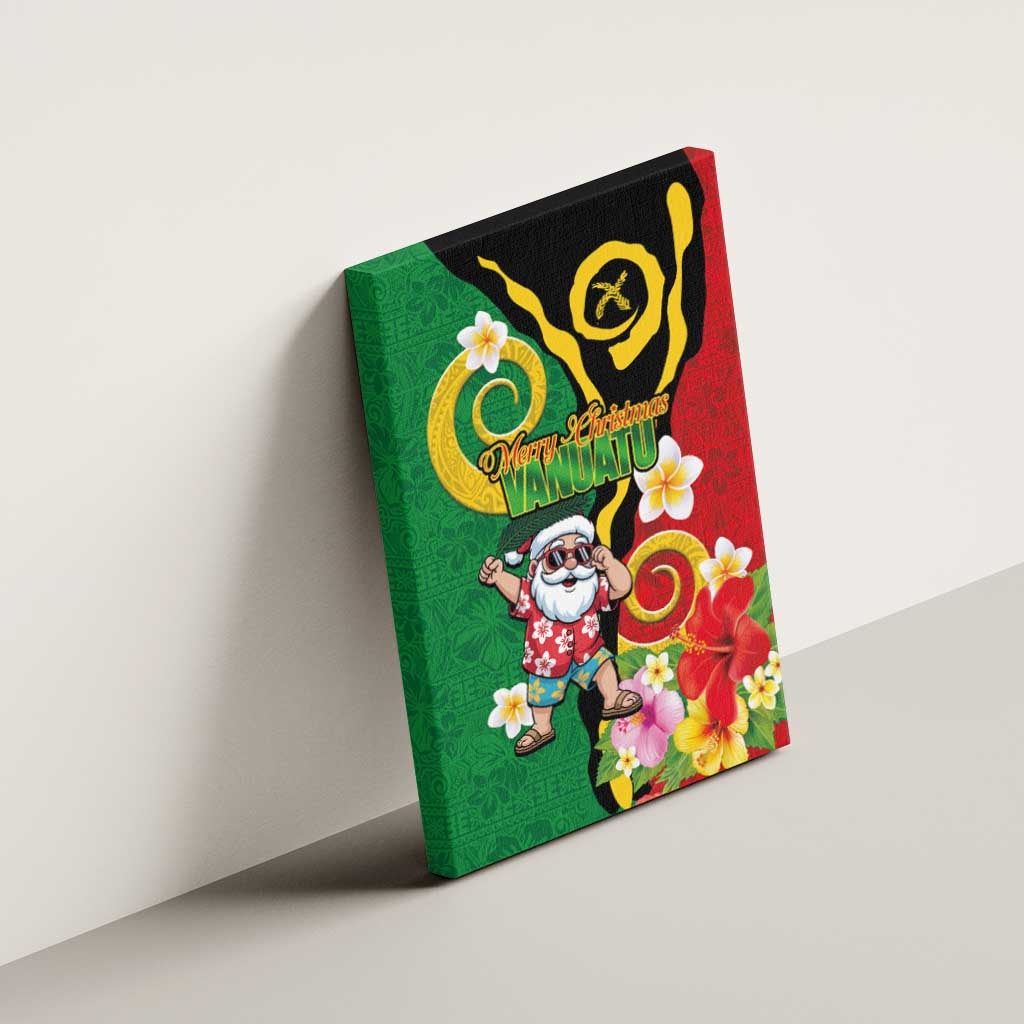 Vanuatu Christmas Canvas Wall Art Funny Santa with Namele and Boar Tusk Tribal - Polynesian Pride