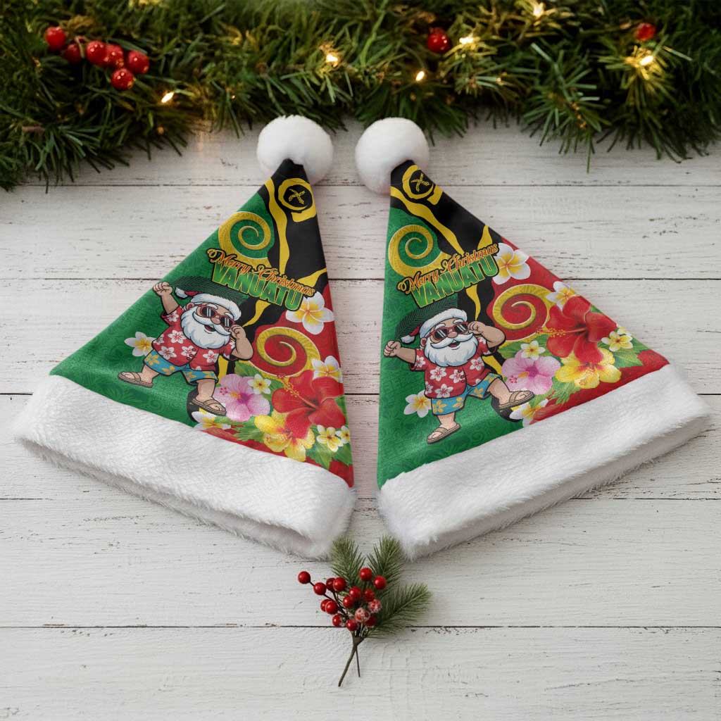 Vanuatu Christmas Santa Hat Funny Santa with Namele and Boar Tusk Tribal - Polynesian Pride