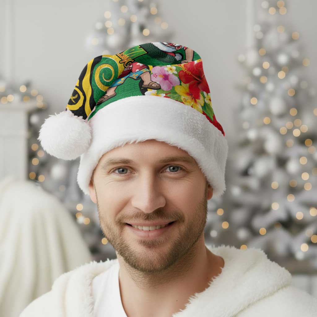 Vanuatu Christmas Santa Hat Funny Santa with Namele and Boar Tusk Tribal - Polynesian Pride