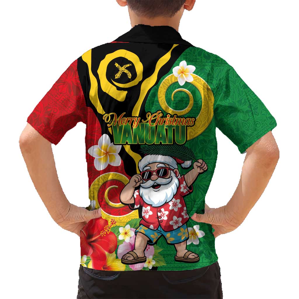 Vanuatu Christmas Family Matching Long Sleeve Bodycon Dress and Hawaiian Shirt Funny Santa with Namele and Boar Tusk Tribal LT03 - Polynesian Pride