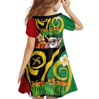 Vanuatu Christmas Family Matching Off Shoulder Short Dress and Hawaiian Shirt Funny Santa with Namele and Boar Tusk Tribal LT03 - Polynesian Pride