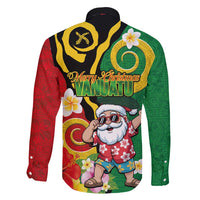 Vanuatu Christmas Family Matching Off Shoulder Short Dress and Hawaiian Shirt Funny Santa with Namele and Boar Tusk Tribal LT03 - Polynesian Pride