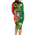 Vanuatu Christmas Long Sleeve Bodycon Dress Funny Santa with Namele and Boar Tusk Tribal - Polynesian Pride