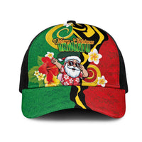 Vanuatu Christmas Mesh Trucker Cap Funny Santa with Namele and Boar Tusk Tribal - Polynesian Pride