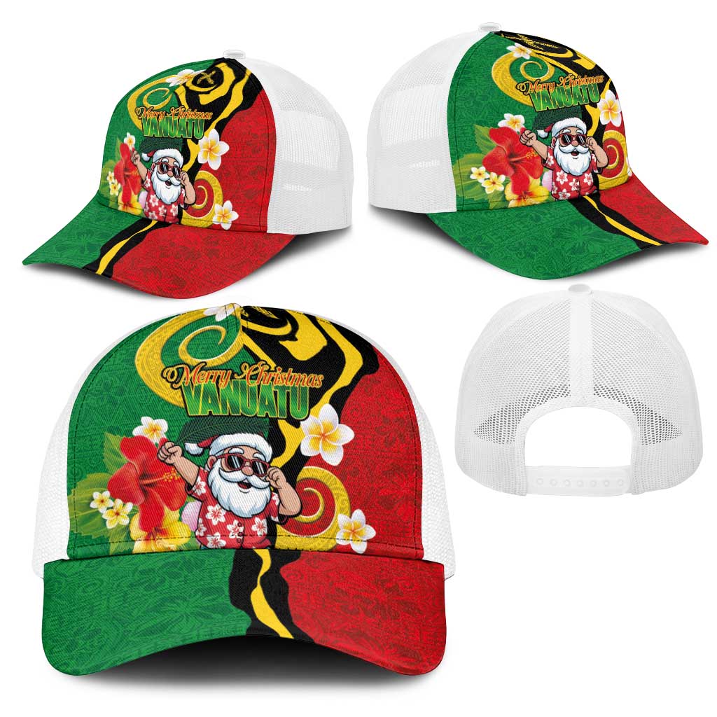 Vanuatu Christmas Mesh Trucker Cap Funny Santa with Namele and Boar Tusk Tribal - Polynesian Pride