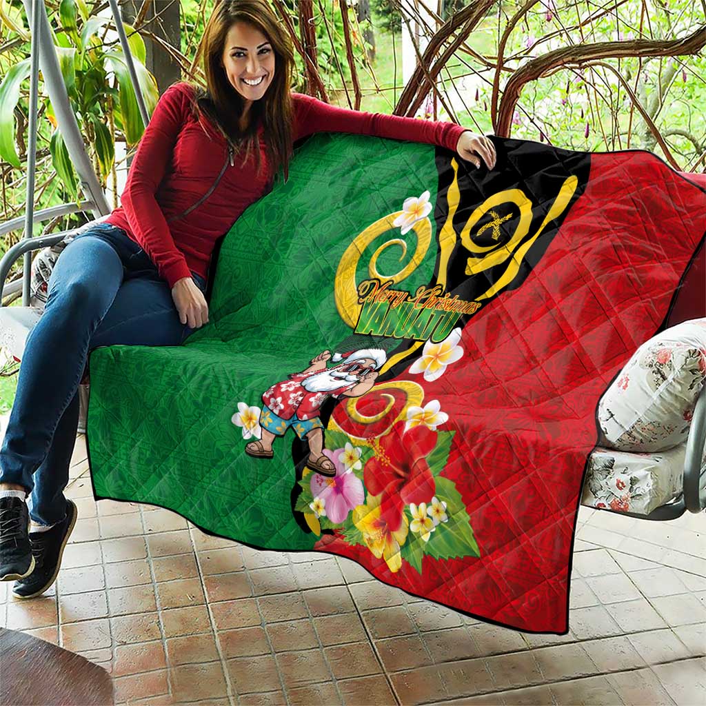 Vanuatu Christmas Quilt Funny Santa with Namele and Boar Tusk Tribal - Polynesian Pride