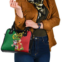 Vanuatu Christmas Shoulder Handbag Funny Santa with Namele and Boar Tusk Tribal - Polynesian Pride