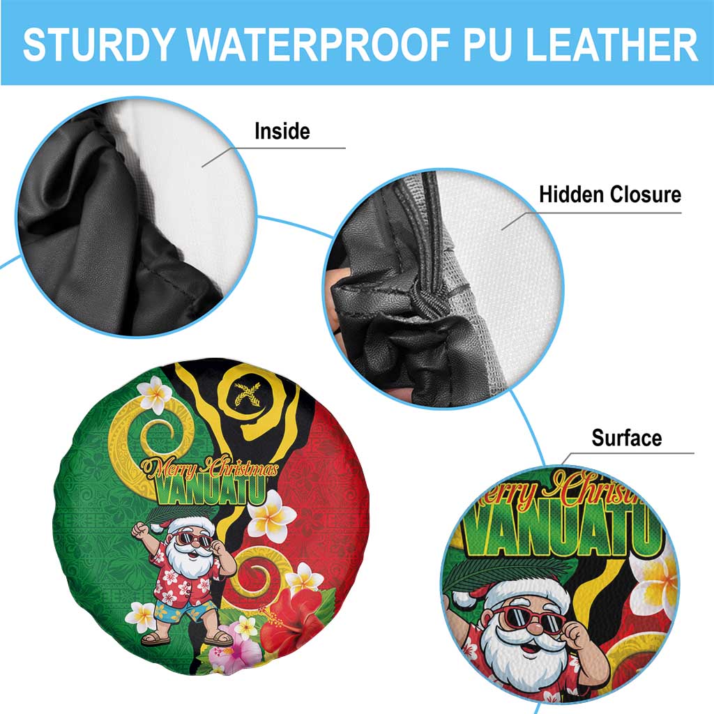 Vanuatu Christmas Spare Tire Cover Funny Santa with Namele and Boar Tusk Tribal - Polynesian Pride
