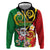 Vanuatu Christmas Zip Hoodie Funny Santa with Namele and Boar Tusk Tribal - Polynesian Pride