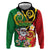 Vanuatu Christmas Zip Hoodie Funny Santa with Namele and Boar Tusk Tribal - Polynesian Pride