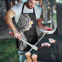 Hawaiian Tribal Tattoo and Plumeria Apron Polynesian Pattern Black Color