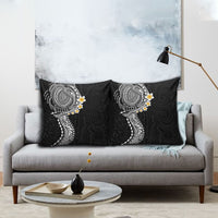 Hawaiian Tribal Tattoo and Plumeria Pillow Cover Polynesian Pattern Black Color LT03 - Polynesian Pride