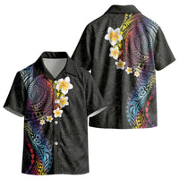 Hawaiian Tribal Tattoo and Plumeria Kid Hawaiian Shirt Polynesian Pattern Rainbow LT03 - Polynesian Pride