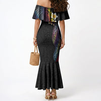 Hawaiian Tribal Tattoo and Plumeria Mermaid Dress Polynesian Pattern Rainbow LT03 - Polynesian Pride