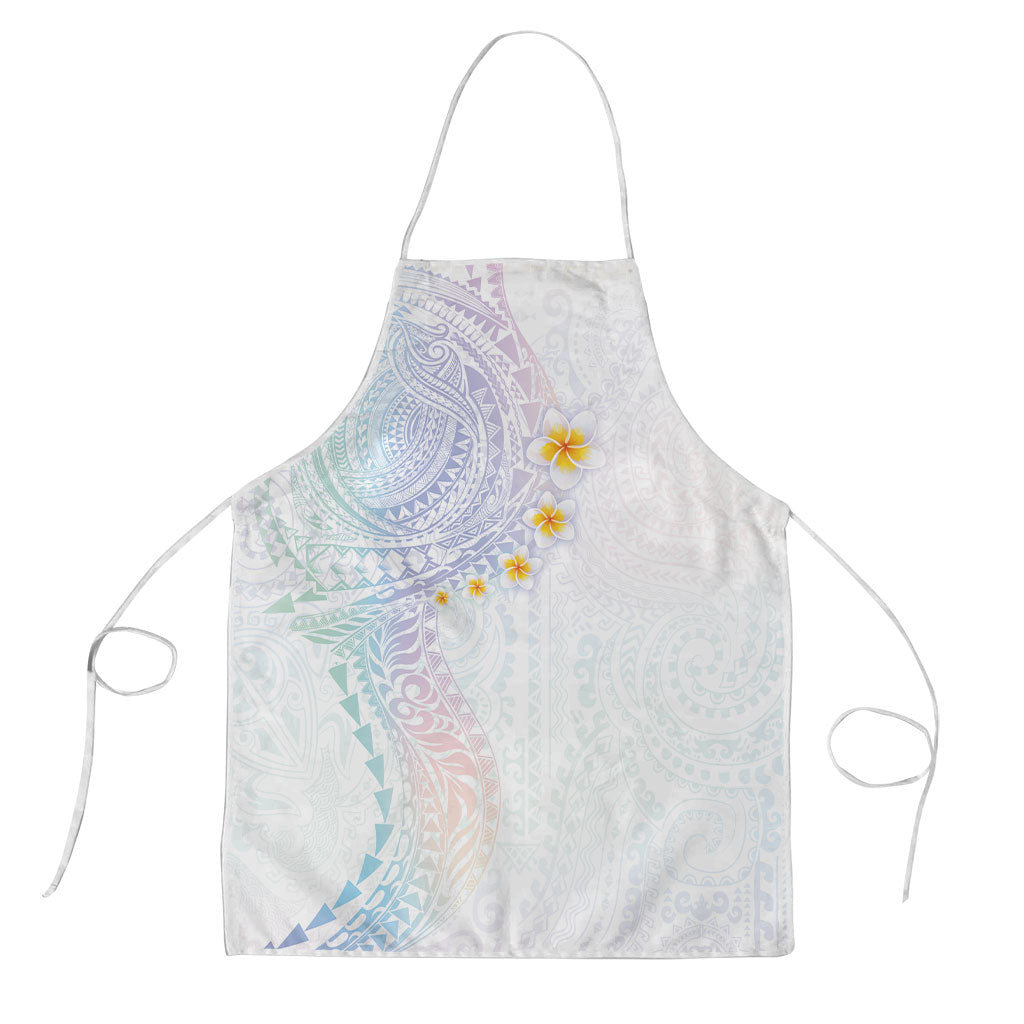 Hawaiian Tribal Tattoo and Plumeria Apron Polynesian Pattern Sweet LT03 White - Polynesian Pride