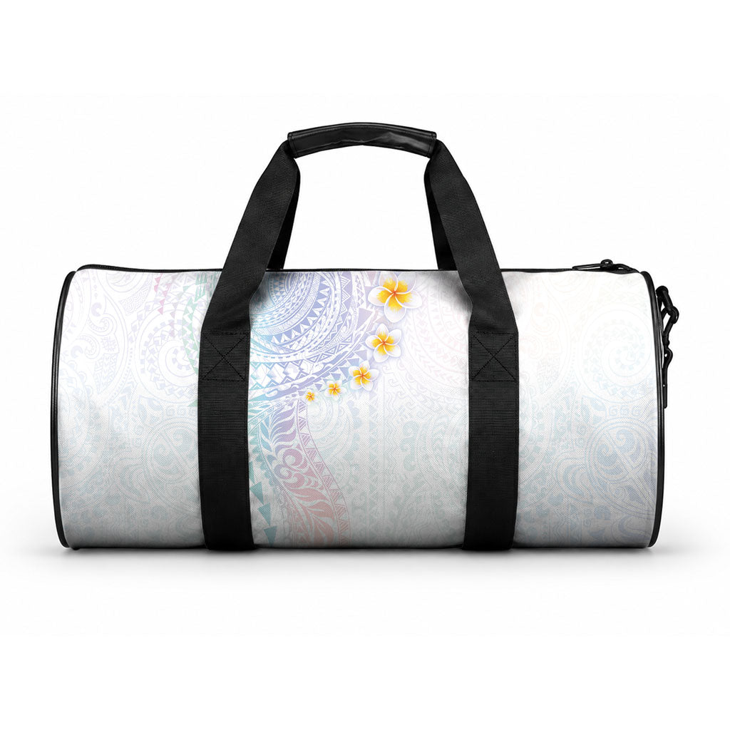Hawaiian Tribal Tattoo and Plumeria Duffle Bag Polynesian Pattern Sweet LT03 One size White - Polynesian Pride