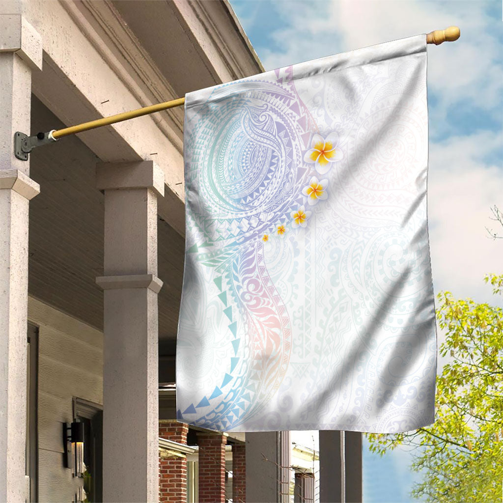 Hawaiian Tribal Tattoo and Plumeria Garden Flag Polynesian Pattern Sweet LT03 House Flag White - Polynesian Pride
