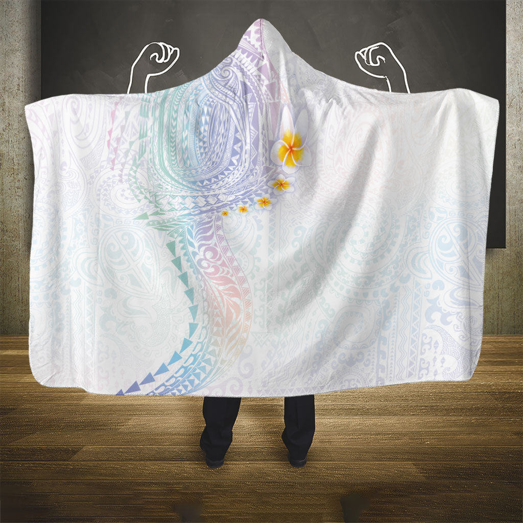 Hawaiian Tribal Tattoo and Plumeria Hooded Blanket Polynesian Pattern Sweet LT03 - Polynesian Pride