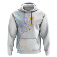 Hawaiian Tribal Tattoo and Plumeria Hoodie Polynesian Pattern Sweet LT03 Pullover Hoodie White - Polynesian Pride