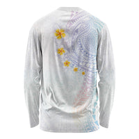 Hawaiian Tribal Tattoo and Plumeria Long Sleeve Shirt Polynesian Pattern Sweet LT03 - Polynesian Pride