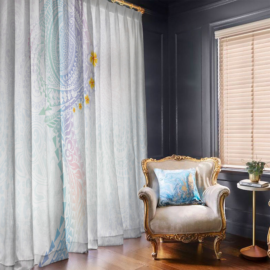 Hawaiian Tribal Tattoo and Plumeria Window Curtain Polynesian Pattern Sweet