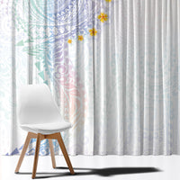 Hawaiian Tribal Tattoo and Plumeria Window Curtain Polynesian Pattern Sweet