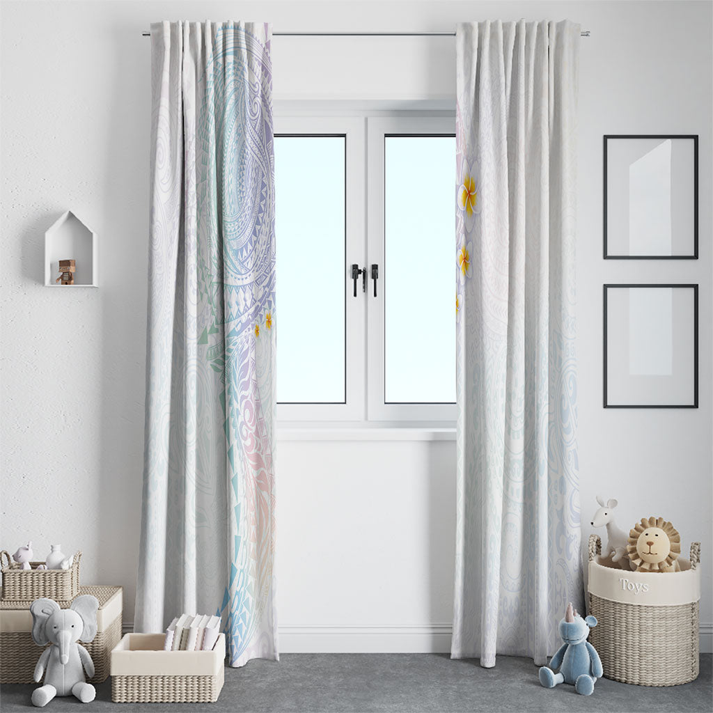 Hawaiian Tribal Tattoo and Plumeria Window Curtain Polynesian Pattern Sweet
