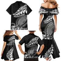 New Zealand Rugby Family Matching Mermaid Dress and Hawaiian Shirt Maori Warrior Rugby Silver Fern Tribal Pattern LT03 - Polynesian Pride