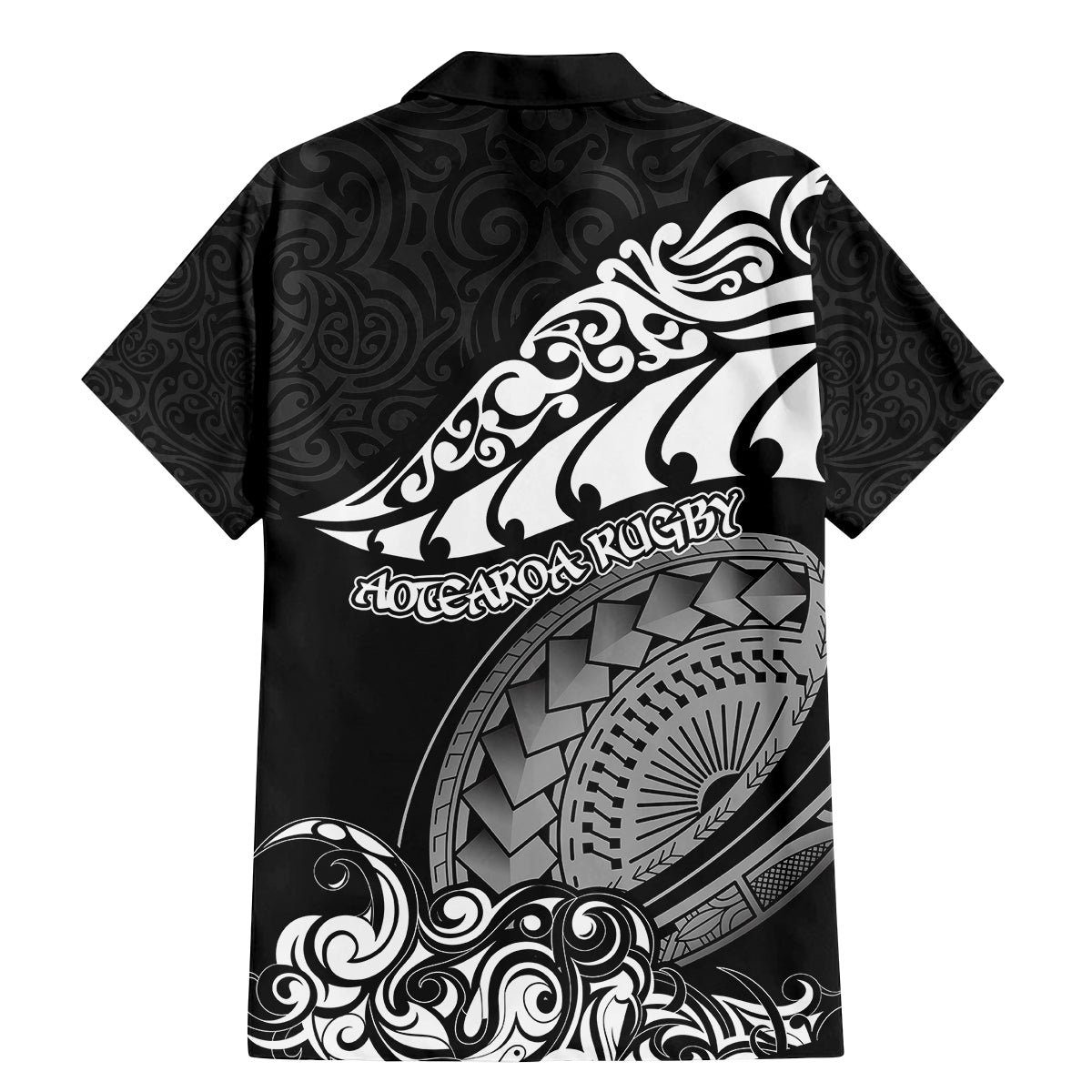 New Zealand Rugby Family Matching Mermaid Dress and Hawaiian Shirt Maori Warrior Rugby Silver Fern Tribal Pattern LT03 - Polynesian Pride