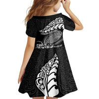 New Zealand Rugby Family Matching Off Shoulder Maxi Dress and Hawaiian Shirt Maori Warrior Rugby Silver Fern Tribal Pattern LT03 - Polynesian Pride