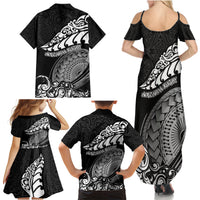 New Zealand Rugby Family Matching Summer Maxi Dress and Hawaiian Shirt Maori Warrior Rugby Silver Fern Tribal Pattern LT03 - Polynesian Pride