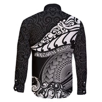 New Zealand Rugby Family Matching Summer Maxi Dress and Hawaiian Shirt Maori Warrior Rugby Silver Fern Tribal Pattern LT03 - Polynesian Pride