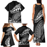 New Zealand Rugby Family Matching Tank Maxi Dress and Hawaiian Shirt Maori Warrior Rugby Silver Fern Tribal Pattern LT03 - Polynesian Pride