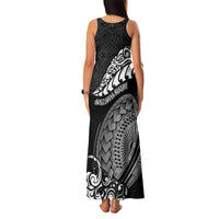 New Zealand Rugby Family Matching Tank Maxi Dress and Hawaiian Shirt Maori Warrior Rugby Silver Fern Tribal Pattern LT03 - Polynesian Pride
